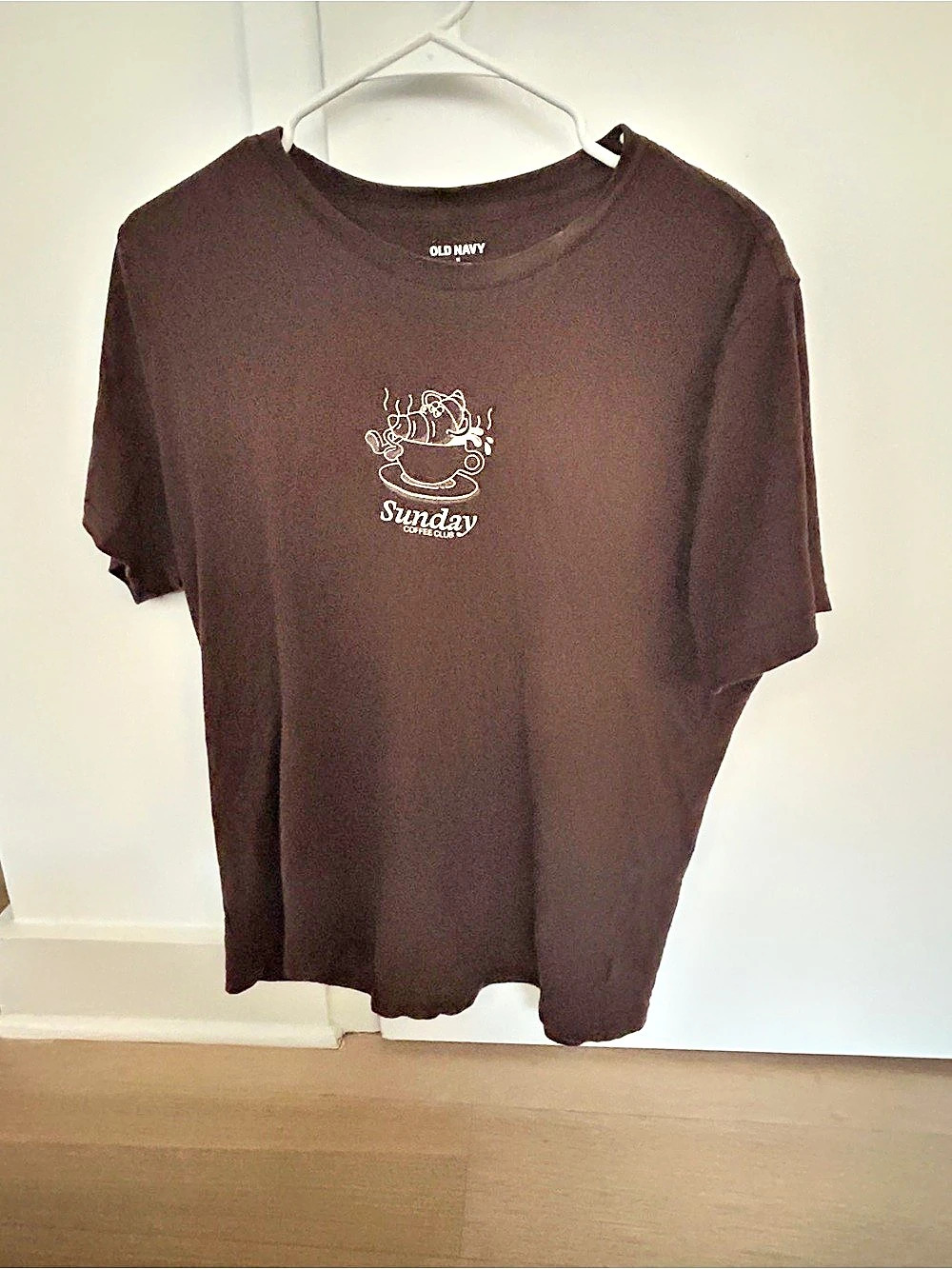 Old Navy Sunday Coffee Club Graphic T-Shirt Brown
